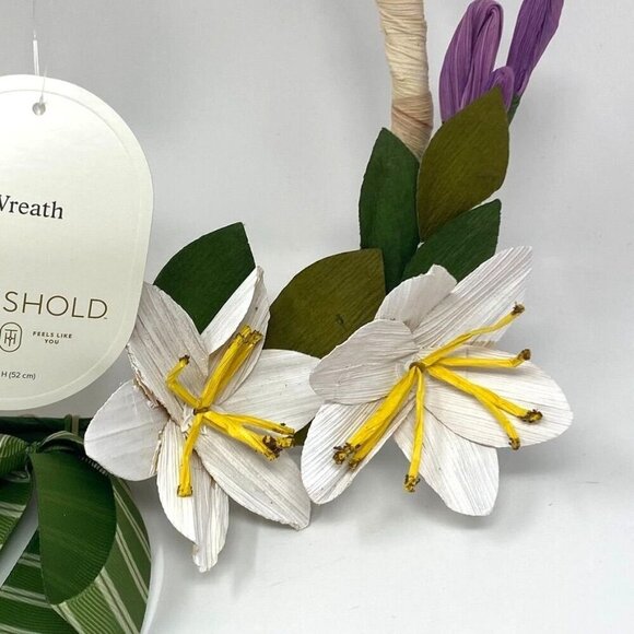 Target Easter Bunny Decorative Wreath Floral Ribbon Threshold™ 20.5" Height - Picture 5 of 7